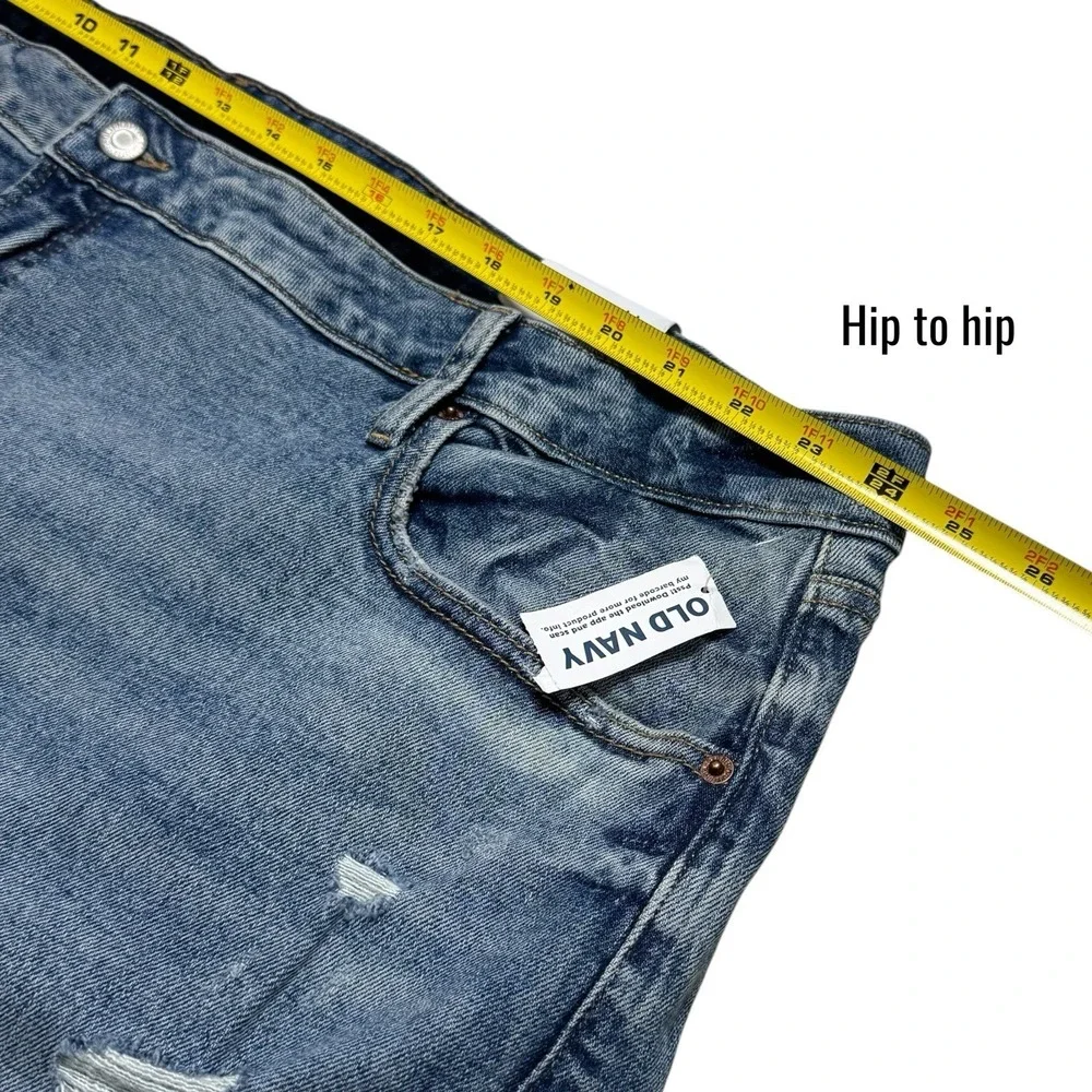 NEW Old Navy‎ High-Rise OG Straight Distressed Jean Shorts Capsule Summer 28